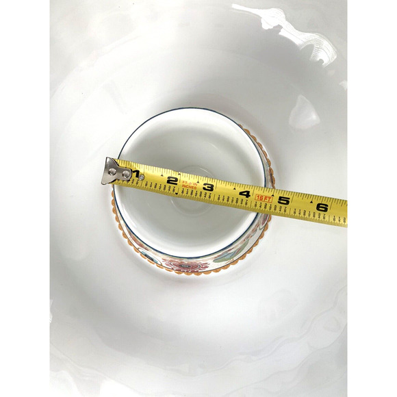 222 FIFTH Suzani Rooster 1 Piece Chip & Dip Serving Bowl Platter 14" Floral EUC - Picture 12 of 14